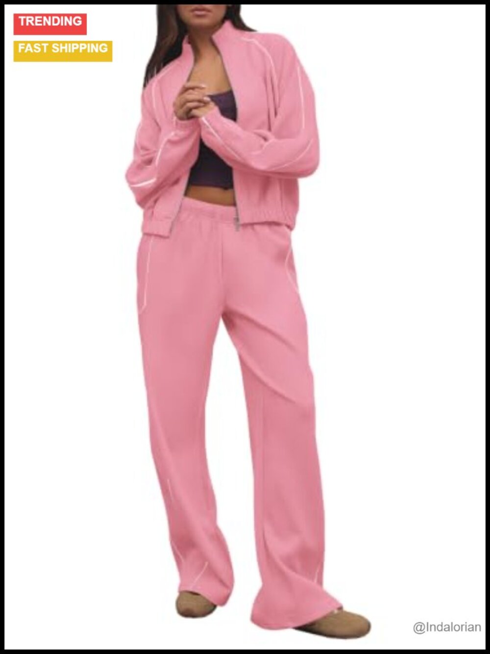2 Piece Sweatsuit Set Casual Fall Lounge Track Suit